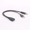 Nuovi adattatori per laptop Caricabatterie 1pc Nero USB 3.0 femmina a doppio USB maschio con cavo di prolunga dati a Y per alimentazione extra per disco rigido mobile da 2,5"