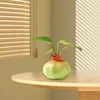 Vaser granatäppleformad vas Hydroponic Plant Pot Planter Minimalist Ceramic Flower Bud for Bookhelf Party Living Room