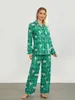 Damen-Nachtwäsche für Damen, S, 2-teiliges Weihnachts-Pyjama-Set mit Federsaum, Hemd, Tops und Hosen-Sets