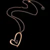 2022 trendy extravagante grote 3D hart V hanger oorbellen ketting roestvrij staal goud zilver roos gevuld liefde meisjes vrouwen wh279b