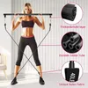 Bungee Pilates Bar Kit with Resistance Bands 3Section Stackable Workout Equipment for Legs Hip Waist and Arm 231214