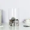 Lagringsflaskor akrylgrisbank cylindrisk transparent oöppen pengar låda hållbara vuxna sparar gåvor för lärande