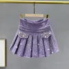 Skirts Cotton And Linen Skirt For Women 2023 Autumn High Waist Slim Fit Ins European Street Diamond-Embedded Pleated Short