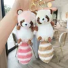 Keychains Lovely Big Tailed Raccoon Charm Keychain Y2K Plush Ornament Pendant Keyring Backpack Decoration Bag Jewelry