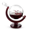 Creative Globe Decanter Set With 2 Whisky Glasses Bar Tools Decanter Set Crystal Glass Wine