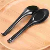 Spoons Cabilock Black Melamine Chinese Won Ton Soup Spoon Hook Asian Plain Style Rice Dongbo Dessert