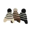 Bérets hiver chaud bébé chapeau oreillettes bonnet pour fille garçon rayé bonnet tricoté infantile en plein air pompon casquette enfants Skullies 1-5 ans