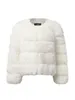 Faux Fur Coat Women Winter Luxury Overcoat Jacket Outerwear Short 3/4 Sleeve Plush Thick Outwear 211220