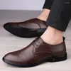 Dress Shoes Senior Men's Fashion With Business Leather 2023 Youth Formal Wear Casual