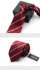 Bow Ties 2024 Hoogwaardige merk Fashion Formal Pak Business Work Red Striped 9cm Ntropie Wedding Tie voor mannen met geschenkdoos