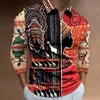 Polo da uomo 2022 Polo con zip casual a maniche lunghe Stampa tribale africana Street Casual Primavera / Autunno Top Camicia stampata in 3D da uomo S-3XL Q231215