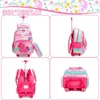 Rucksäcke Einhorn-Rollrucksack für Mädchen, Rucksäcke mit Rollen für Grundschulkinder, rosa Tragetaschenset, Reise-Laptoptasche 231214