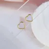 Boucles d'oreilles à clous en forme de cœur de pêche, bijoux de marque européenne et américaine, vente en gros, Simple, petite coquille incrustée, amour, pêche