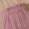 Conjuntos de ropa Nuevo conjunto de ropa para niña otoño invierno ropa para niñas pequeñas lazo rosa mameluco de manga larga + pantalones moda infantil traje de bebé R231215