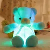 Färgglada glödande led nallebjörn plysch dollleksaker kawaii lyser upp fyllda leksaksbarn julklapp