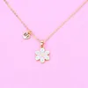 Pendanthalsband 2st/Set Sweet Blue Pink Flower Chain Friends Halsband BFF Friendship Children's Jewelry Gift for Girls 2023