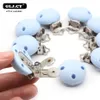 PACIFIER HOLDER CLIPS 10st Rund Baby Pacifer Silikon Teether Clip Diy Dummy Chain Nipple Holder Soother Nursing Toing Toy Soft 231215