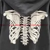 Męskie bluzy bluzy 2023FW Saint Michael Skull szkielet z kapturem dla mężczyzn kobiety z kapturem niszczenie pullover t231215