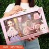 Dolls BJD Doll 41cm Ball Joint 3D Eyes Girl With Full Set Clothing Up Birthday Present Toy 35cm Ice Cream Box 231215