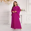 Vêtements ethniques Robes africaines violettes pour femmes élégantes col en V soirée soirée plus taille robe longue mode musulmane abaya robes tenues