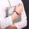 Strand Original Ore High Content Sand Natural Cinnabar Bracelets Beads With Pixiu For Women Men Fashion Jewelry