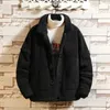 Męskie Parkas zimowe jagnięce włosy Jaet Men Men ciepła moda Parkana Pluszowa krótka płaszcz Man Streetwear Loose Cotton Male S-5xlyolq