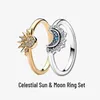 Bagues de cluster Bague exquise pour femme 925 Sterling Silver Haute Qualité Brillant Soleil et Lune Fit Original Charme DIY Cadeaux