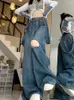 Damesjeans Gescheurd Voor Dames Hoge taille Wijde pijpen broek Blauwe overalls Street chic Vintage volledige lengte Oversized broek 2023