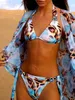 Kvinnors badkläder Sexig Leopard Halter Crystal Diamond Bikini 2023 Kvinnor Swimsuit Kvinnlig brasiliansk badkläder Tvåstycken Bikini Set Bathing Swim T231215