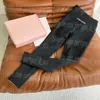 Women Black Fiess Winter Winter Gruby legginsy Dziewczyny Jeggings Urocze szczupłe litery Projektantka Kobieta