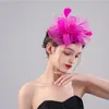 Headpieces Props Red Colour Women's Exquisite Fashion Flower Decorative Hats Hair Hoops Wedding Party Veil