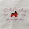 Borse per la spesa California EST1850 Fragole Borsa vintage ricamata da donna estetica anni '90 Street Fashion Tela riutilizzabile 231215