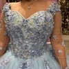 Abiti stile Quinceanera blu cielo Abito da ballo per ragazze dolci Abiti in pizzo con applicazioni XV 15 Anos Abito da ballo di compleanno con perline