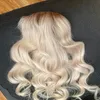 Synthetic Wigs 6 20inch Ombre Color Human Hair Topper Blonde PU mono Base 100 Remy Piece Skin Clip in 4 613 Toupee For Women 231214