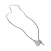 Pendant Necklaces Pull-through Heart Necklace Long Chain Dainty Adjustable Y Shaped Jewelry Clavicle Dropship