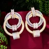 Baumelnde Ohrringe GODKI 49 mm Luxus-Doppelkreis voller Mikro-Kubikzirkon Naija-Hochzeitsfeier-Ohrring Brincos Boucle D'oreille 2023 Trendy