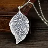 Chains Vintage National Style Pendant Leaf Shaped Cicada Flower Multiple Styles Clavicle Chain 925 Thai Silver Crafts Jewelry