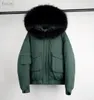 Women's Down Parkas Annsirgra Winter Bomber Jacket Women Coat White Duck Down Jacka Super Large Real Raccoon päls krage avtagbar mode varm 231214