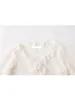 Kvinnors T -skjortor Autumn Women French Vintage Solid Color Simple Flare Long Sleeve Romantic Elegant Ruffle Blauses Loose Design Crop Top