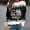 Sweats à capuche pour femmes col rond manches longues je les aime vraiment épais et SPRNCY sweat à capuche imprimé arbre de noël