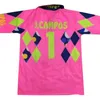 レトロカンポス＃1ゴールキーパーサッカージャージ1992 1993 1994 1995 J.Campos＃9グリーンイエロークラシック92 93 94 95ビンテージマイロユニフォームカミサデフテボルフットボールシャツ