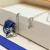 Collane con ciondolo di marca di lusso placcato in argento di alta qualità in rame di alta qualità con lettera di cristallo collana di gioielli da donna di design regalo di Natale