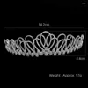 Grampos de cabelo yysuniee elegante cor prata tiaras e coroas para mulheres cristal headpiece acessórios de casamento nupcial bolo de aniversário topper