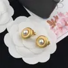 Boucles d'oreilles Vintage en cuivre plaqué or avec incrustation de perles, bijoux à la mode pour femmes, 2023