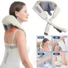 Massaging Neck Pillowws Electric Shoulder Kneading Massage Shawl Automatic Neck Back Massager Wireless Back Muscle Trapezius Relaxing Massage Pillow 231214