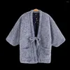 Ethnic Clothing Hanten Jacket Japanese Traditional Cardigan Lace Up Coral Velvet Coat Kimono Men Women Home Asian Clothes