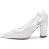 Robe chaussures Minishion soirée talons pour femmes Slingback bout pointu pompes de bal de mariage avec ruban JY171