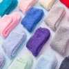 Chaussettes Bonneterie 5-10 paires hiver mignon Harajuku bonbons couleurs maison corail polaire chaussettes épaissi chaud polaire chat grenouille femmes chaussettes de nuit 231215