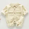 Strampler geboren Jungen Mädchen Cord Overalls Kleidung Frühling Herbst Baby Langarm Kinder 0 3 Jahre 231214