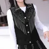 Women's Vests Sleeveless Jean Coat 2023 Female Black White Rivet Tassel Denim Vest Short Waistcoat Jacket